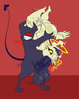 1_eye big_butt big_penis butt duo face_fucking feathered_wings feathers genitals halo horn huge_butt huge_penis irrumatio male male/male onomatopoeia oral penile penis penis_in_mouth sex sound_effects spade_tail tail text upside_down wide_hips wings wings_on_head nylonhellhole aubrey_(nylonhellhole) krylon_(nylonhellhole) angel cherub humanoid imp 2026 colored digital_media_(artwork) hi_res
