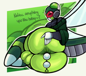 anal anal_beads anal_beads_in_ass anal_penetration anal_wink anthro anus backsack balls bedroom_eyes big_butt bottomless butt clothed clothing curvy_figure femboy genitals heart_symbol looking_at_viewer machine male narrowed_eyes object_in_ass partially_clothed penetration presenting presenting_anus seductive sex_toy sex_toy_in_ass sex_toy_insertion solo spreading thick_thighs voluptuous wide_hips sitruspuffy capcom mega_man_(series) mega_man_x_(series) commander_yammark arthropod dragonfly insect maverick_(mega_man) reploid robot absurd_res digital_media_(artwork) hi_res
