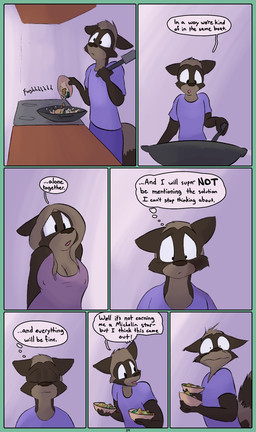 anthro big_breasts breasts cleavage clothed clothing dialogue distracted duo female huge_breasts male nipple_outline text dirty_bunny marissa_keys tommy_keys mammal procyonid raccoon comic english_text incestuous_temptation_(lore) mother_(lore) mother_and_child_(lore) mother_and_son_(lore) parent_(lore) parent_and_child_(lore) parent_and_son_(lore) son_(lore)
