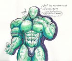 abs anthro barazoku blood bodily_fluids bulge claws clothed clothing dialogue finger_claws genitals green_body harness latex latex_clothing male muscular muscular_anthro muscular_male nipples partially_clothed profanity scales solo speech_bubble text thinking thoughtful_expression topwear underwear wounded pinumontbalou mortal_kombat reptile_(mortal_kombat) reptile scalie english_text hi_res