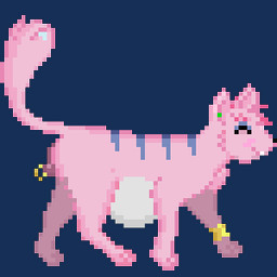 animal_genitalia animal_vulva belly canine_genitalia canine_vulva chest_tuft cuff_bracelet female feral fur genital_piercing genitals happy piercing pink_body pink_fur sprite tail tail_mouth tuft unusual_anatomy unusual_tail vore vulva vulva_piercing wristband vorochi kimiko_kimura 1:1 animated low_res