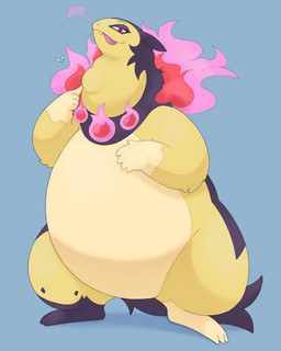 3_toes 5_fingers anthro bedroom_eyes belly big_belly countershading cute_fangs emanata eyeshadow fangs feet fingers fire fur gloves_(marking) hand_on_neck leg_markings licking licking_lips looking_at_viewer makeup male markings narrowed_eyes neck_bulge oral_vore overweight overweight_anthro pink_flesh purple_body purple_fur red_eyes seductive smile smoke smoke_from_nose socks_(marking) solo standing swallowing tan_body tan_fur teeth toes tongue tongue_out vore xeniyy nintendo pokemon nestore_(doesnotexist) generation_8_pokemon hisuian_form hisuian_typhlosion pokemon_(species) regional_form_(pokemon) absurd_res digital_media_(artwork) hi_res