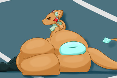 anthro anus balls big_anus big_balls big_butt butt genitals huge_anus huge_balls hyper hyper_anus hyper_balls hyper_genitalia looking_at_viewer male orange_body presenting presenting_hindquarters puffy_anus solo tail ansia_(artist) terrace_(character) avali 3:2 hi_res