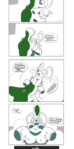anthro big_breasts blush bodily_fluids breasts cunnilingus duo exclamation_point eyes_closed eyewear female genitals glasses green_penis human_on_anthro interspecies kissing male male/female oral penis plushie plushophilia sex simple_background size_difference sweat text tusks vaginal punipuri toybox_pals anon ellie_the_elephant animate_inanimate elephant elephantid human living_plushie mammal proboscidean absurd_res english_text hi_res monochrome