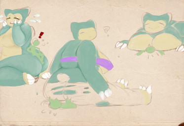 big_breasts big_butt bodily_fluids breasts butt claws clothing duo exclamation_point eyes_closed facesitting female flying_sweatdrops huge_breasts huge_butt larger_female male overweight overweight_female pokemorph question_mark silhouette sitting_on_another size_difference smaller_male smile sweat sweatdrop thick_thighs torn_clothing unknown_artist nintendo pokemon anon anonymous generation_1_pokemon human mammal pokemon_(species) snorlax hi_res multiple_images