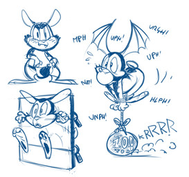 anthro ball_gag bdsm big_gag bondage bound gag gagged male solo submissive submissive_male oddjuice bunnicula_(series) bunnicula bat lagomorph leporid mammal rabbit vampire blue_and_white monochrome multiple_images