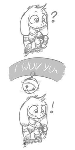 anthro bell blush blush_lines clothing confusion ear_blush exclamation_point flustered holding_object jewelry jingle_bell male necklace onomatopoeia pattern_clothing pattern_topwear question_mark solo sound_effects striped_clothing striped_topwear stripes sweater text topwear uwu_speech hopefulsparks undertaking_(hopefulsparks) undertale undertale_(series) asriel_dreemurr boss_monster_(undertale) bovid caprine goat mammal monster 1:2 absurd_res comic hi_res monochrome signature sketch