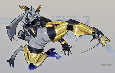 action_pose anthro antlers armor armored_boots bangs biped blue_eyes bottomless clothed clothing featureless_crotch female fingerless_gloves fur gauntlets gloves gold_(metal) gold_armor gold_jewelry grey_body grey_fur handwear horn jewelry kick pose science_fiction serious serious_face solo text thick_thighs ishiexe pseudoregalia sybil_(pseudoregalia) bovid caprine goat hybrid jackalope lagomorph leporid mammal rabbit english_text hi_res