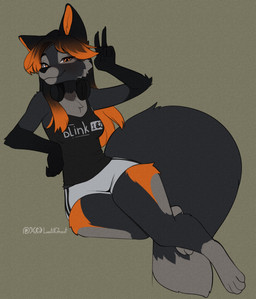anthro biped bottomwear breasts claws clothed clothed_anthro clothed_female clothing feet female fingers front_view fully_clothed fully_clothed_anthro fully_clothed_female fur hair looking_at_viewer simple_background sitting solo tail toes topwear lentilghost canid canine fox mammal 2026 absurd_res digital_drawing_(artwork) digital_media_(artwork) hi_res