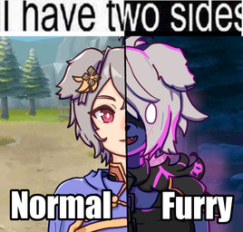 anthro evil_face female glowing glowing_eyes hair solo white_hair niiemsa fire_emblem fire_emblem_shadows i_have_two_sides_(meme) nintendo kurt_(fire_emblem) animal_humanoid canid canid_humanoid canine canine_humanoid canis dog_humanoid domestic_dog human humanoid mammal mammal_humanoid