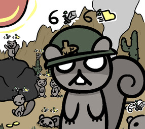 :3 :< acorn ambiguous_feral ambiguous_gender armor army_helmet biped bipedal_feral black_eyes buckteeth buried cactus claws clothing day desert detailed_background dot_eyes empty_eyes feral finger_claws food front_view fruit fur gameplay_mechanics gesture grey_body grey_ears grey_fur grey_tail group hat hat_only headgear headgear_only headwear headwear_only helmet looking_at_viewer military_helmet monotone_body monotone_fur monotone_tail mostly_nude mountain nut_(fruit) open_mouth open_smile outside plant simple_eyes sitting sky smile smoke standing status_effect sun tail teeth waving white_eyes anonymous_artist mewgenics mammal rodent sciurid tree_squirrel 2026 aliasing binary_drawing colored digital_drawing_(artwork) digital_media_(artwork)