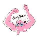 ambiguous_gender angry humor muscular muscular_ambiguous simple_background solo white_background tomatomagica nintendo pokemon generation_1_pokemon jigglypuff pokemon_(species) 1:1 hi_res meme