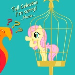 cage duo feathered_wings feathers female feral question_mark tail wings yellow_body yellow_feathers smockhobbes friendship_is_magic hasbro my_little_pony mythology fluttershy_(mlp) philomena_(mlp) equid equine mammal mythological_creature mythological_equine pegasus 1:1