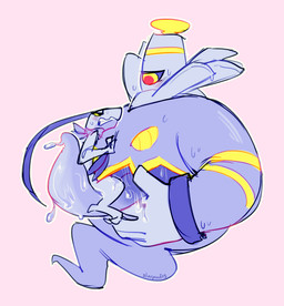 anthro belly blush bodily_fluids duo erection green_body grey_body imminent_vore leaf male male/male open_mouth oral_vore plant saliva simple_background size_difference tail text tongue vore chompuff nintendo pokemon pokemon_mystery_dungeon spike_chunsoft dusknoir_(eotds) grovyle_the_thief dusknoir generation_3_pokemon generation_4_pokemon grovyle legendary_pokemon pokemon_(species) scalie digital_media_(artwork)