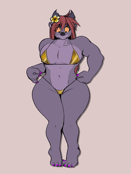 2_horns accessory andromorph anthro bikini camel_toe clothing colored_nails feet fingernails flower flower_in_hair gold_bikini grey_body hair hair_accessory horn intersex looking_down nails nipple_outline orange_hair pink_fingernails pink_nails pink_toenails plant solo swimwear thick_thighs toenails toes two-piece_swimsuit wide_hips yellow_sclera dracojeff mythology drayjay dragon felid hybrid lion mammal mythological_creature mythological_scalie pantherine scalie wingless_dragon 2023 3:4