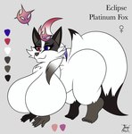 anthro big_breasts big_butt breasts butt feet female huge_breasts huge_butt humanoid_feet plantigrade simple_background solo text thick_thighs fennyfen_1 eclipse_(fennyfen_1) canid canine fox mammal platinum_fox red_fox true_fox absurd_res english_text hi_res model_sheet