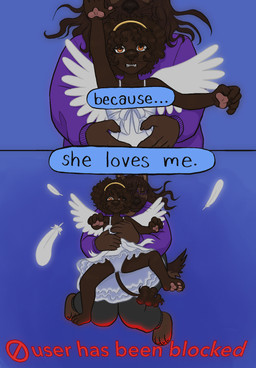 age_difference angel_costume anthro child_grooming clothing curly_hair dialogue duo eyewear feathers female female/female glasses hair hug manipulation panties pawpads text underwear wings young breadbitch420 katie_(breadbitch420) phoebe_(breadbitch420) canid canine canis domestic_dog german_shepherd herding_dog mammal pastoral_dog poodle comic english_text hi_res