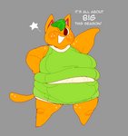 anthro breasts clothed clothing female food fruit grey_background leaf obese obese_anthro obese_female one_eye_closed open_mouth orange_(fruit) orange_body overweight overweight_anthro overweight_female plant simple_background solo text wink mintrimo animal_crossing nintendo tangy_(animal_crossing) domestic_cat elemental_creature felid feline felis flora_fauna food_creature living_fruit living_orange mammal english_text