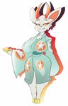 anthro asian_clothing big_breasts breasts clothed clothing east_asian_clothing female fur japanese_clothing kimono simple_background solo white_background white_body white_fur solratic animal_crossing nintendo shino_(animal_crossing) deer demon mammal absurd_res digital_media_(artwork) hi_res