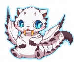 ambiguous_gender blue_eyes chibi daww feral membrane_(anatomy) membranous_wings simple_background solo tail white_body wings huiro capcom european_mythology monster_hunter mythology barioth dragon flying_wyvern mythological_creature mythological_scalie pseudowyvern scalie western_dragon wyvern 2012