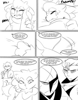 anthro bodily_fluids crying dialogue duo flashback hand_on_cheek hug hugging_another male tail talking_to_another tears tears_of_sadness text wiping wiping_tears spicykiwi nintendo pokemon thomas_(spicykiwi) tulip_(spicykiwi) floragato generation_5_pokemon generation_9_pokemon human mammal pokemon_(species) sawk sprigatito absurd_res comic english_text hi_res monochrome story