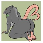 anthro big_breasts big_butt breasts butt claws feet female hair looking_at_viewer mane nude rear_view red_eyes simple_background smile solo tail teeth thick_thighs blackbetty warhammer_(franchise) warhammer_fantasy mammal rodent skaven 1:1 hi_res