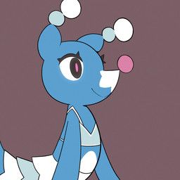 ambiguous_gender bedroom_eyes black_eyes blue_body bodily_fluids clothed clothing cum cum_on_face cumshot ejaculation feral genital_fluids multicolored_body narrowed_eyes pink_nose pink_pupils pupils seductive simple_background smile solo white_body nelljoestar nintendo pokemon brionne generation_7_pokemon pokemon_(species) 1:1 2025 2d_animation animated hi_res