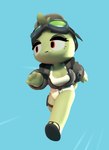 anthro backpack bomber_jacket candy clothing dessert eyewear eyewear_on_head female flip_flops food footwear goggles goggles_on_head hat headgear headwear jiggle_physics lollipop one-piece red_eyes running sandals shoes solo swimwear choecoga blender_eevee humanoid reptile scalie turtle 3d_(artwork) 3d_animation animated blender_(artwork) digital_media_(artwork) short_playtime