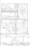 ambiguous_gender black_and_white canid canine canis comic dialogue domestic_dog duo feral feral_on_feral flower fur japanese_text kemono ktq15 lying male male/male mammal monochrome on_side outside plant scar smile text translation_request unknown_artist