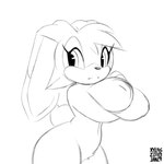 anthro big_breasts biped breasts female inverted_nipples nipples nude simple_background solo white_background xylas sega sonic_the_hedgehog_(series) vanilla_the_rabbit lagomorph leporid mammal rabbit 1:1 archived_source monochrome