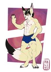 4_fingers 4_toes abs anthro big_bulge black_body black_claws black_ear_tips black_fur black_hair black_nose black_pawpads black_sclera black_tail_tip black_tipped_ears blue_clothing blue_underwear boxer_briefs bulge cheek_markings cheek_tuft chest_scar chest_tuft chin_tuft cigarette claws clothing digitigrade dipstick_ears dipstick_tail ear_markings ear_tuft facial_markings facial_tuft feet fingers fluffy fluffy_tail fur hair head_markings male markings multicolored_body multicolored_ears multicolored_fur multicolored_tail muscular navel nipple_piercing nipples pawpads paws piercing pink_nipples pupils red_eyes scar simple_background slit_pupils solo stripes tail tail_markings toes tuft underwear white_body white_fur white_stripes yellow_body yellow_fur raliko deta's_sagas e'thrus_vos_devon canid canine detan detan_reaper fennec_fox fox mammal true_fox 2021 absurd_res hi_res signature