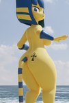 ankh ankh_tattoo anthro butt butt_tattoo female outside seascape sky solo tattoo water skippyarts animal_crossing blender_cycles nintendo ankha_(animal_crossing) ankha_(hazeker) domestic_cat felid feline felis mammal 3d_(artwork) blender_(artwork) digital_media_(artwork)