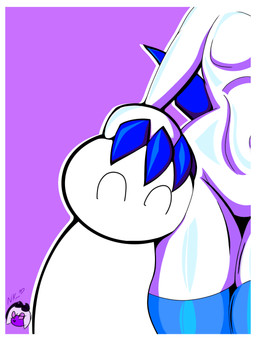 ambiguous_gender anthro claws clothing duo eyes_closed faceless_character flat_chested headpat legwear petting tail thick_thighs thigh_highs white_body wide_hips nekho_karma blacked_hand nintendo pokemon anon absol generation_3_pokemon humanoid pokemon_(species) 3:4 absurd_res hi_res