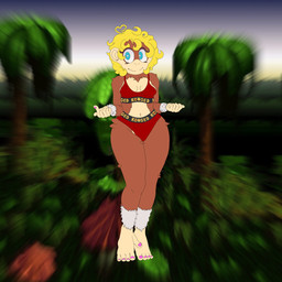 anthro clothing female pixie_cut solo underwear badoodlezzz donkey_kong_(series) nintendo tiny_kong haplorhine mammal monkey primate absurd_res hi_res