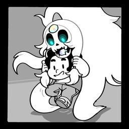 ambiguous_gender bone bottomwear clothed clothing duo fangs forehead_gem gem hair male not_furry open_mouth shirt skull smile teeth toony topwear white_hair discount-supervillain cartoon_network steven_universe opal_(steven_universe) alien alien_humanoid gem_(species) gem_fusion human humanoid mammal opal_(gem_species) 1:1 digital_media_(artwork)