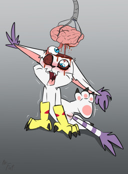 anthro biped black_nose blood blue_eyes bodily_fluids brain brain_removal claws clitoris clothing death ear_tuft empty_eye_socket exposed_brain eye_gouge female front_view fur genital_fluids genitals gloves gloves_only gore handwear handwear_only humanoid_genitalia humanoid_vulva mostly_nude open_mouth organ_removal organs pawpads simple_background solo tail tail_tuft teeth toe_claws tongue tongue_out tuft vaginal_fluids vulva white_body white_fur fuf bandai_namco digimon digimon_(species) gatomon 2018 hi_res