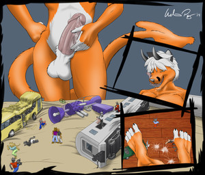 4_toes anthro balls bed big_penis bodily_fluids bus car commercial_vehicle crowd crush dripping erection feet female fleeing fur furniture genital_fluids genitals group hair horn humanoid_genitalia humanoid_penis inside larger_male licking licking_lips looking_down looming macro male masturbation micro multiple_angles narrowed_eyes nude open_mouth orange_body orange_fur paws penile penile_masturbation penis precum precum_drip public_transportation shrink_ray shrinking size_difference size_play size_transformation smaller_female smaller_male spade_tail stomping tail toes tongue tongue_out train transformation vehicle vehicle_for_hire white_hair mr_happy deviltod canid canine fox mammal 2014