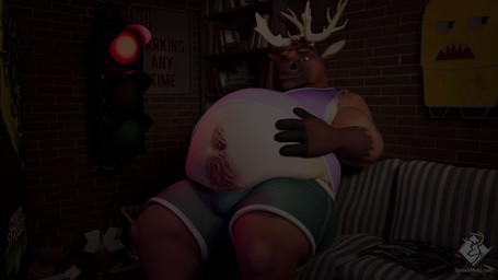 4_fingers abdominal_bulge after_vore alcohol_bottle ambiguous_gender ambiguous_prey anthro antlers arm_tuft belly_overhang bloated blue_eyes body_hair book bookshelf bottle bottomwear brick_wall brown_body brown_fur bulge butt chinese_food chopsticks clothing container digestion digestion_noises duo fade_to_black fingers first_person_view fur furniture glass_bottle happy_trail head_tuft horn logo looking_pleasured low-angle_view male male/ambiguous male_pred mattress moan multicolored_body multicolored_fur multiple_angles no_parking_sign overweight overweight_anthro overweight_male pink_clothing pink_shirt pink_tank_top pink_topwear shirt shorts shoulder_tuft sigh sofa struggling struggling_prey takeout_box tank_top text title_card topwear traffic_light tuft two_tone_body two_tone_fur vore wall_(structure) worm's-eye_view dinobellylover66 izanagiroo jeschke sound_warning sprucethedeer ambiguous_species deer mammal new_world_deer reindeer 16:9 3d_(artwork) 3d_animation animated artist_logo digital_media_(artwork) hi_res huge_filesize long_playtime sound url webm widescreen