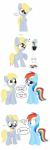 1:3 absurd_res amber_eyes blonde_hair blue_body blue_feathers blue_fur comic cutie_mark derpy_hooves_(mlp) dialogue duo english_text equid equine feathered_wings feathers female feral flower flower_pot friendship_is_magic frown fur glowing grey_body grey_fur hair hasbro hi_res horn long_hair looking_at_viewer magic mammal multicolored_hair my_little_pony mythological_creature mythological_equine mythology open_mouth pegasus plant pupster0071 purple_eyes rainbow_dash_(mlp) rainbow_hair simple_background smile text tongue unicorn white_background winged_unicorn wings yellow_eyes