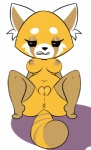 2019 aggretsuko ailurid anthro anus big_breasts big_butt breasts butt clenched_teeth clothing eyelashes female fur genitals legwear mammal muteee navel nipples nude plump_labia pussy red_panda retsuko sanrio simple_background sitting solo teeth thick_thighs thigh_highs virate-chip white_background wide_hips