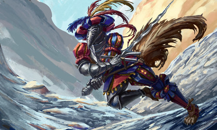 anthro armor clothed clothing female fur gloves handwear headgear helmet hildegard_monduck holding_object knight landsknecht melee_weapon mercenary outside solo sword warrior weapon monduck borzoi canid canine canis domestic_dog hunting_dog mammal sighthound 5:3 absurd_res digital_media_(artwork) hi_res