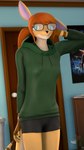 anthro braces clothing eyewear female glasses hair hoodie inside nerd orange_hair revamped_anthros smile solo topwear donglysfm ruth_(donglysfm) kangaroo macropod mammal marsupial 3d_(artwork) 4k 9:16 absurd_res digital_media_(artwork) hi_res source_filmmaker_(artwork)