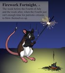 ambiguous_gender black_eyes brown_body brown_fur burn claws definition featureless_crotch feral fire fireworks fur holidays night pie_cut_eyes smoke solo sparkler text whiskers white_body white_fur cybercorn_entropic 4th_of_july mammal murid murine rat rodent 2022 english_text