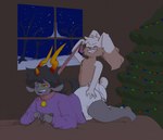 anthro bottomwear christmas_lights christmas_tree clean_diaper clothed clothing collar diaper diaper_fetish diaper_sex duo holidays leash leash_pull male male/male plant sex sharp_teeth snow snowscape teeth tree underwear wearing_diaper window cheetoeater christmas homestuck ms_paint_adventures zaptie_(cheetoeater) alien humanoid lagomorph leporid mammal rabbit troll_(homestuck)