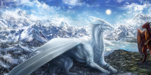 albino amazing_background anthro claws day detailed_background duo female feral grass male membrane_(anatomy) membranous_wings outside plant red_body red_scales scales sky spines sun tail white_body white_scales wings isvoc european_mythology mythology dragon mythological_creature mythological_scalie scalie western_dragon 2018 detailed digital_media_(artwork) hi_res