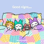 ambiguous_gender clothing eyes_closed group pajamas pillow sleeping text under_covers whiskers mojacookie shikaruneko_(series) amayakasuneko nagameruneko shikaruneko ureuneko domestic_cat felid feline felis mammal 1:1 english_text official_art