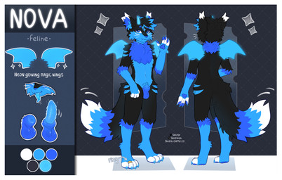 animal_genitalia animal_penis anthro balls cheek_tuft claws digitigrade facial_tuft fangs feline_genitalia feline_penis fluffy fluffy_tail fully_sheathed genitals glowing glowing_claws glowing_genitalia glowing_horn glowing_penis horn magic male neck_tuft neon pawpads paws penis ring sheath solo tail teeth text tongue tongue_out tuft whiskers wings shtein felid feline mammal english_text hi_res model_sheet