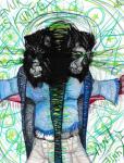 anthro black_body black_fur bottomwear clothed clothing coat facial_hair fur grey_body grey_fur hair magic male multicolored_body multicolored_fur pants scarf shirt sideburns solo striped_body striped_fur stripes text topwear transformation white_body white_fur the_gingerbeard_man felid hybrid lion mammal orc pantherine tiger tigon 2018 traditional_media_(artwork)