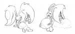 anthro belly big_belly breasts female food hair_mouth overweight overweight_anthro overweight_female potbelly sharp_teeth solo teeth wide_hips lowkey nintendo pokemon generation_6_pokemon mega_evolution mega_mawile pokemon_(species) hi_res monochrome sequence