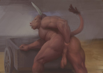 anal anal_fisting anal_masturbation anal_penetration anthro anus autofisting autopenetration balls bent_over biceps butt fisting fur genitals lost_my_keys male masturbation muscular muscular_anthro muscular_male nude open_mouth penetration saggy_balls solo tail orcfun bovid bovine cattle mammal digital_media_(artwork)